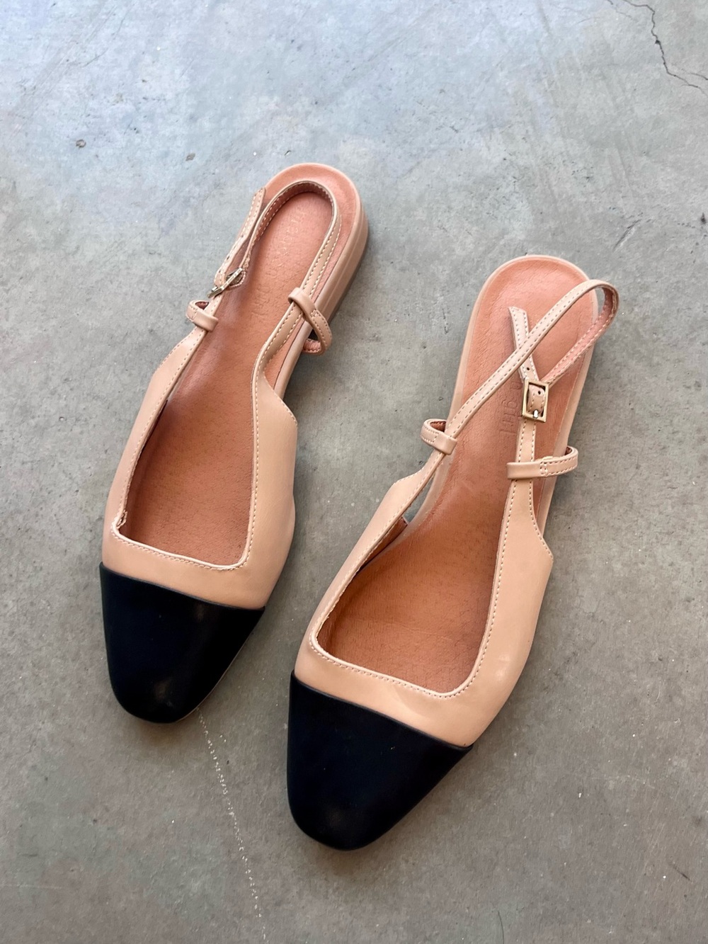 Madden Girl ballet toe cap slingback - minimal neutral chic French